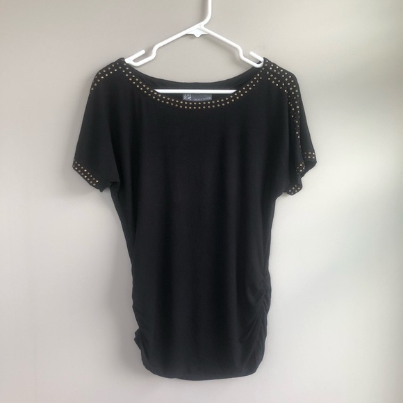 Chelsea & Theodore Black Top w/Bronze Studding S - Picture 1 of 5